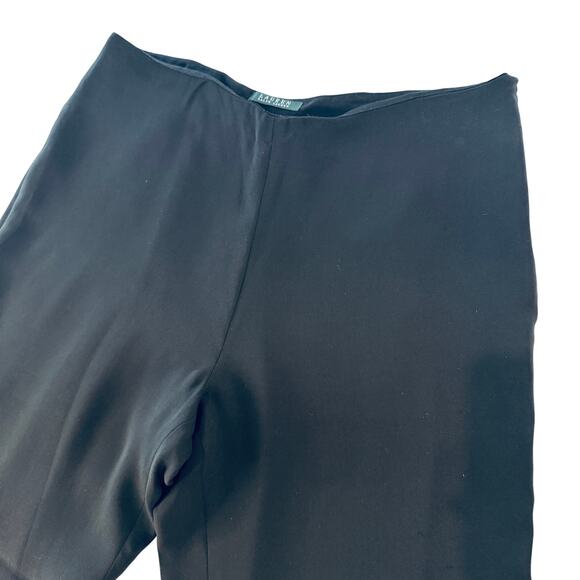 Lauren Ralph Lauren 100% Silk Wide Leg Dress Pants Women’s 12 Black Quiet Luxury - Picture 4 of 10
